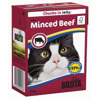 Bozita для кошек, кусочки в желе, с рубленой говядиной (Feline Chunks in Jelly with Minced Beef)