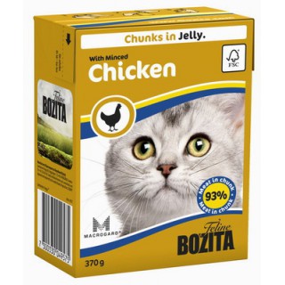 Bozita для кошек, кусочки в желе, с рубленой курицей (Feline Chunks in Jelly with Minced Chicken)