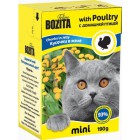 Bozita Mini для кошек, кусочки в желе, с домашней птицей (Chunks in Jelly with Poultry)