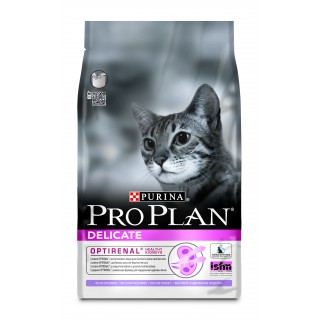 Purina Pro Plan для взрослых кошек с чувствительным пищеварением, с индейкой и рисом (Delicate)